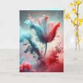 Abstrakte Smoky Tulip zum Geburtstag Karte (Gelbe Blume)