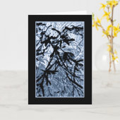 Abstrakte Snowy-Baum-Niederlassungs-Karte Karte (Gelbe Blume)