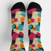 Abstrakte Socken mit farbenprächtiger Zirkularmatu (Oben)