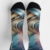 Abstrakte Socken mit kosmischem Swirn (Oben)