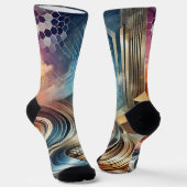 Abstrakte Socken mit kosmischem Swirn (Gewinkelt)