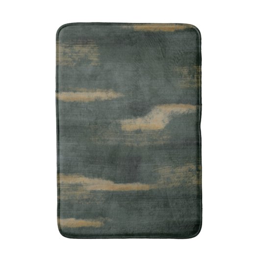 Abstrakte Soft Hues Deep Green & Gold Badematte (Vorderseite Vertikal)