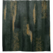 Abstrakte Soft Hues Deep Green & Gold Duschvorhang (Vorderseite)