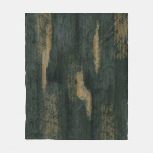 Abstrakte Soft Hues Deep Green & Gold Fleecedecke (Vorderseite)