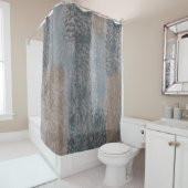 Abstrakte Soft Hues Grau Beige Steel Blue & Brown Duschvorhang (Beispiel)