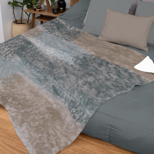 Abstrakte Soft Hues Grau Beige Steel Blue & Brown Sherpadecke
