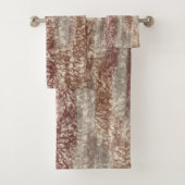 Abstrakte Soft Hues Grau Beige Wein & Schokolade Badhandtuch Set (Insitu)