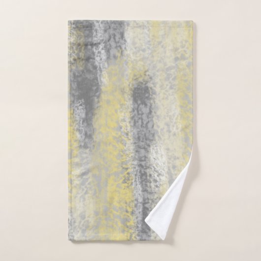 Abstrakte Soft Hues Graugelb Badhandtuch Set (Handtuch)