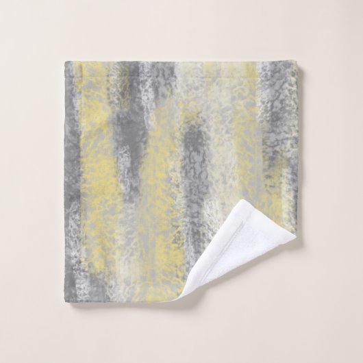 Abstrakte Soft Hues Graugelb Badhandtuch Set (Waschlappen)