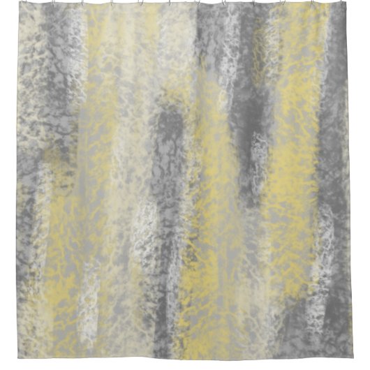 Abstrakte Soft Hues Graugelb Duschvorhang (Vorderseite)