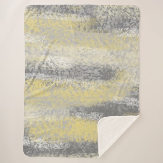 Abstrakte Soft Hues Graugelb Sherpadecke (Vorderseite)