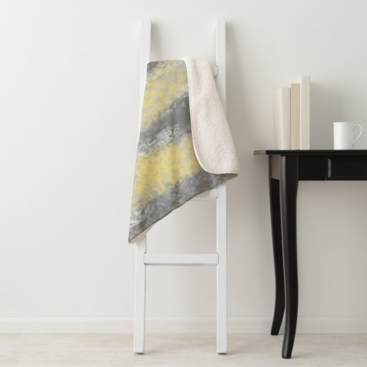 Abstrakte Soft Hues Graugelb Sherpadecke (Beispiel)