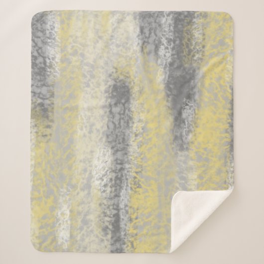 Abstrakte Soft Hues Graugelb Sherpadecke (Vorderseite)