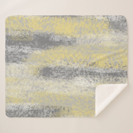 Abstrakte Soft Hues Graugelb Sherpadecke (Vorderseite (Horizontal))