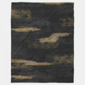 Abstrakte Soft Hues Tief Kohle & Gold Fleecedecke (Vorderseite)
