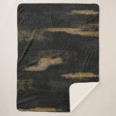 Abstrakte Soft Hues Tief Kohle & Gold Sherpadecke (Vorderseite)