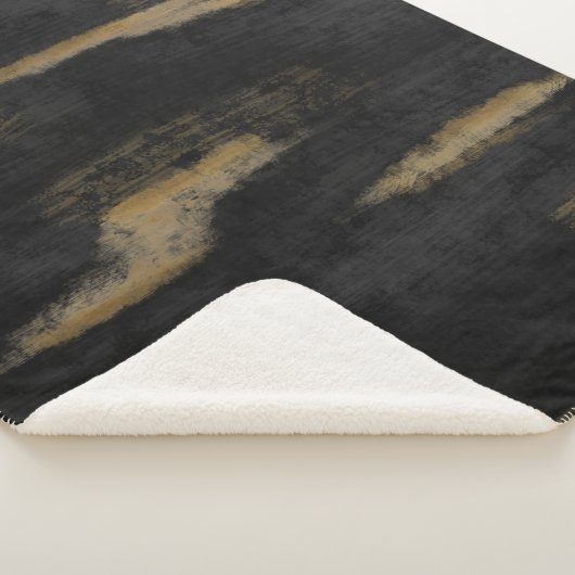 Abstrakte Soft Hues Tief Kohle & Gold Sherpadecke (3/4)