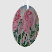 Abstrakte Sommer-Rose Acrylschmuck Ornament (Vorderseite)