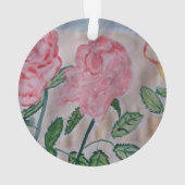 Abstrakte Sommer-Rose Acrylschmuck Ornament (Rückseite)