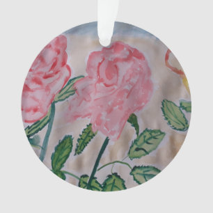 Abstrakte Sommer-Rose Acrylschmuck Ornament
