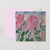 Abstrakte Sommer-Rose Flachgrüßkarte (Vorne/Hinten)