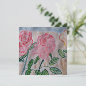 Abstrakte Sommer-Rose Flachgrüßkarte (Stehend Vorderseite)