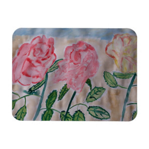 Abstrakte Sommer Rose Flexibles Foto Magnet