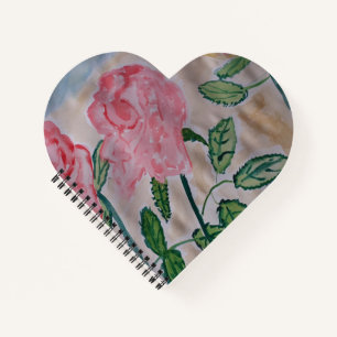 Abstrakte Sommer-Rose Herzbuch Notizblock