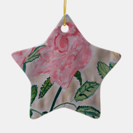 Abstrakte Sommer Rose Keramik Ornament (Vorne)