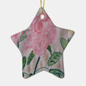 Abstrakte Sommer Rose Keramik Ornament (Links)