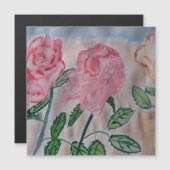 Abstrakte Sommer-Rose Magnetkarte (Vorne/Hinten)