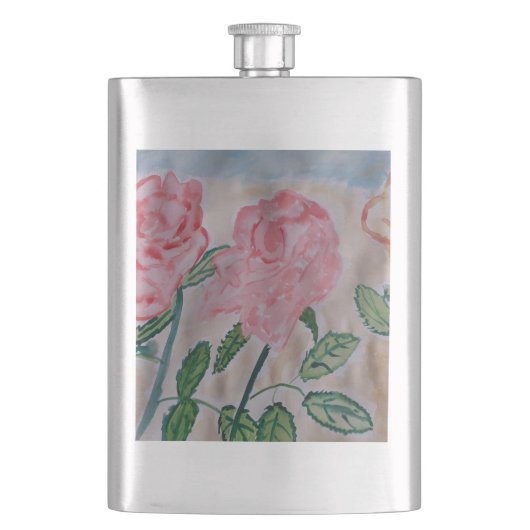 Abstrakte Sommer-Rose Vinyl Classic Hip Flask Flachmann (Vorderseite)