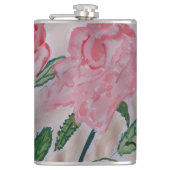 Abstrakte Sommer-Rose Vinyl Wrapped Hip Flask Flachmann (Vorderseite)