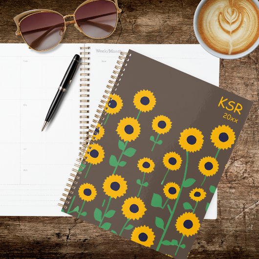 Abstrakte Sommer-Sonnenblumen Planer