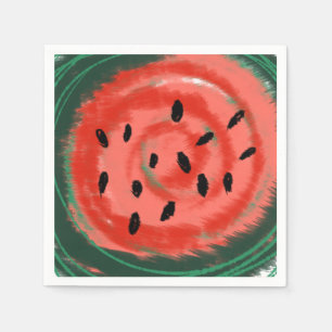 Abstrakte Sommer Wirbelige Rote Wassermelone Serviette