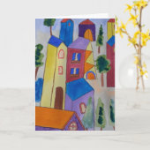 Abstrakte Sommerdorf-Grußkarte Karte (Gelbe Blume)