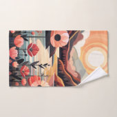 Abstrakte Sommerlandschaft mit Blume Badhandtuch Set (Handtuch)