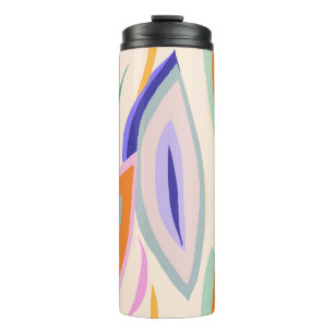 Abstrakte sommerliche künstlerische Illustrationsm Thermosbecher