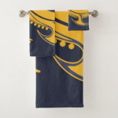 Abstrakte Sonne, elegant, dekorativ in blau, gelb Badhandtuch Set (Insitu)