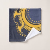 Abstrakte Sonne, elegant, dekorativ in blau, gelb Badhandtuch Set (Waschlappen)