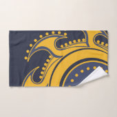 Abstrakte Sonne, elegant, dekorativ in blau, gelb Badhandtuch Set (Handtuch)
