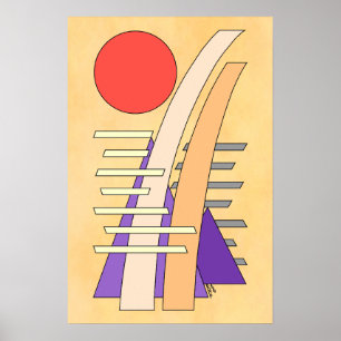 Abstrakte Sonne, Schatten, Reflexionen und Struktu Poster