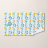 Abstrakte Sonne und gekrümmte Wolken Badhandtuch Set (Handtuch)