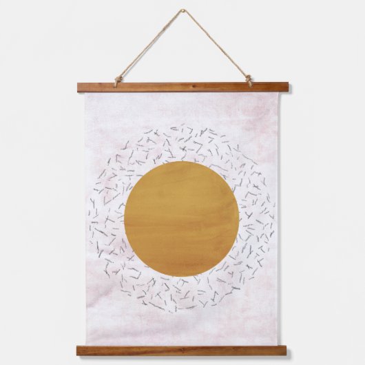 Abstrakte Sonne Wandteppich Mit Holzrahmen (Vorderseite)