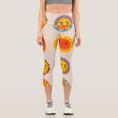 Abstrakte Sonnen: ethnisch nahtlos. Capri Leggings (Vorderseite)