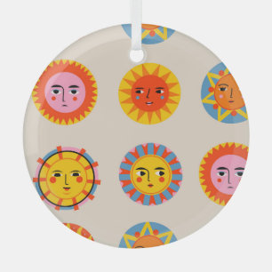 Abstrakte Sonnen: ethnisch nahtlos. Ornament Aus Glas