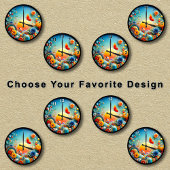 Abstrakte Sonnenaufgangsblume Runde Wanduhr