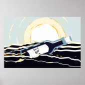 Abstrakte Sonnenaufgangsbotschaft in einer Flasche Poster (Vorne)