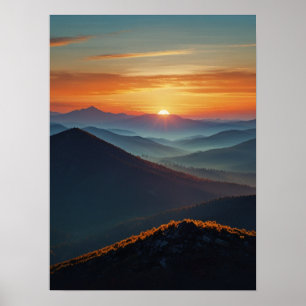 Abstrakte Sonnenaufgangsspitzen Poster