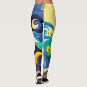 Abstrakte Sonnenbänke Art Illustration Leggings (Rückseite)